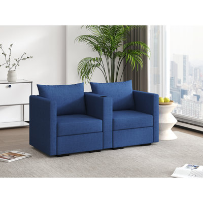 Modern Reception Loveseat With Built-In Cupholder Comfortable And Stylish
