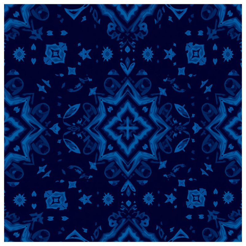 Couvertures bleues à motif kaléidoscope, L 50 po x H 60 po