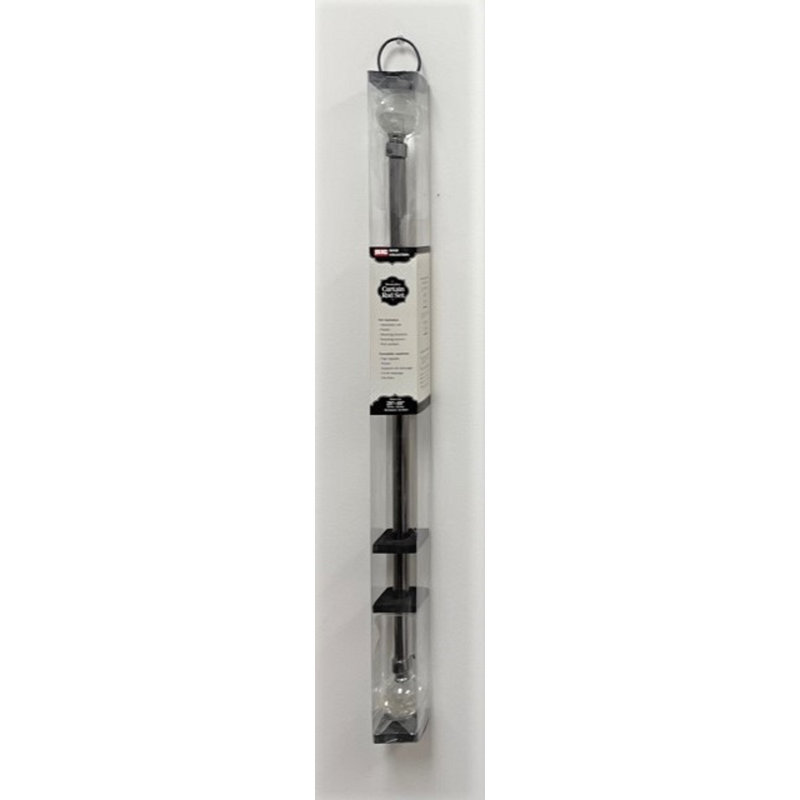 Black Nickel Adjustable Single Curtain Rod, 48" - 86"