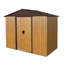 8 Ft X 4 Metal Shed For Lawn - Coffee. Construction With Foundation. Has Lockable Door, Window & Ventilation Functionality Coffee 8x4 Outdoor Shed. Rust-, Galvanized Iron Frame. Includes Lock,-137929424