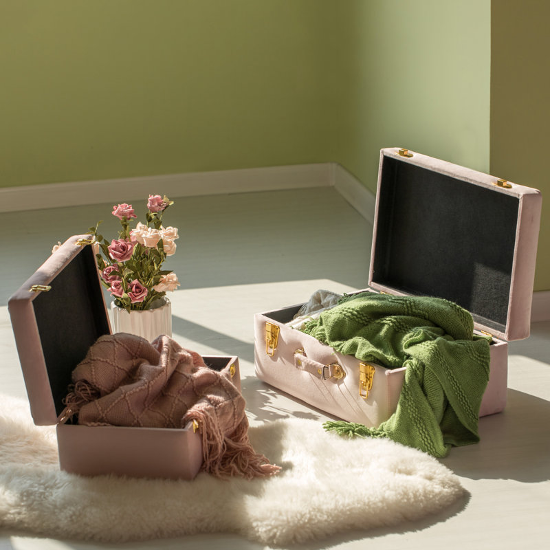 Hillwood 2 Piece Manufactured Wood Accent Trunk, Pink