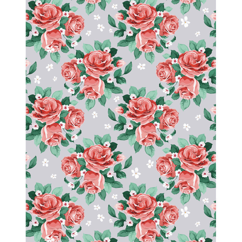 Vibrant Floral Wallpaper, Lilac