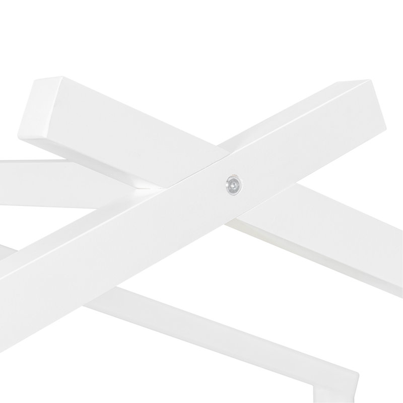 Lit simple en bois avec lit gigogne simple, blanc