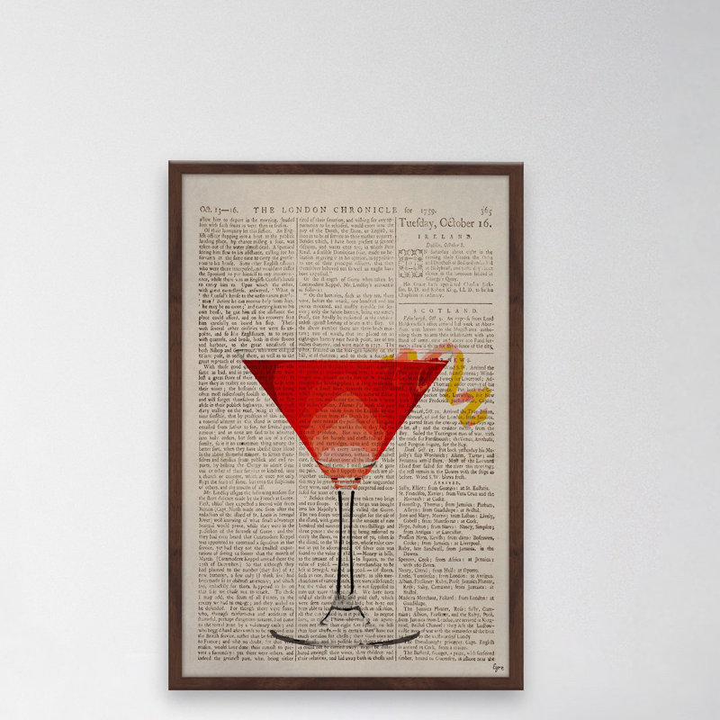 Watermelon Martini par Eyre Tarney - Reproduction d'art graphique sur papier encadré, H 36 po x l 24 po x P 1,5 po