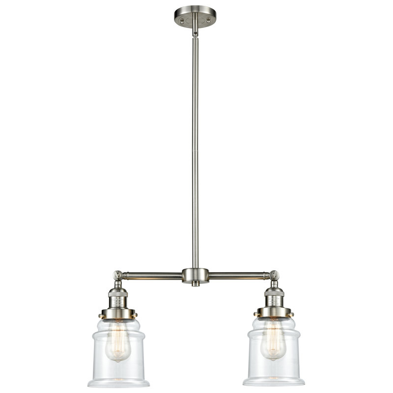 Galaviz 2 - Light Kitchen Island Pendant, Clear, No Bulb Included, Brushed Satin Nickel