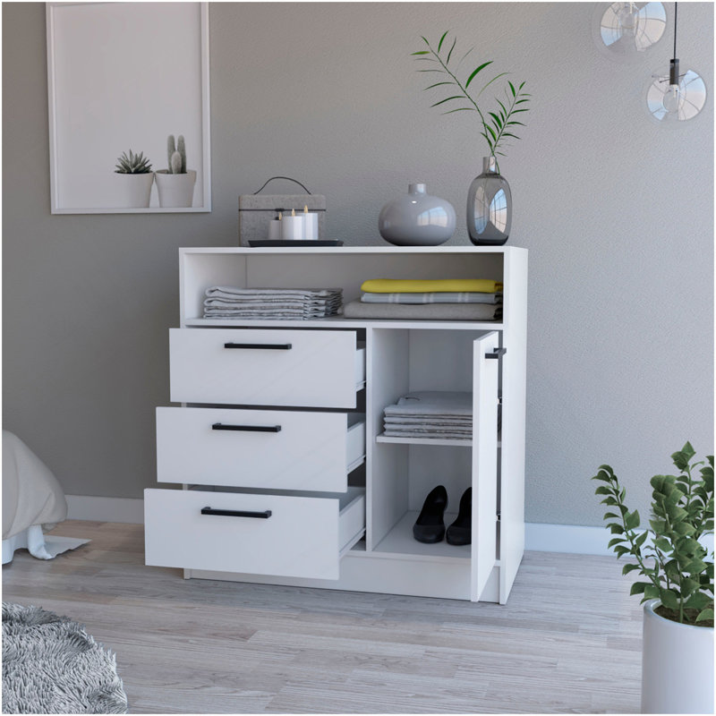 Commode 3 tiroirs blanche