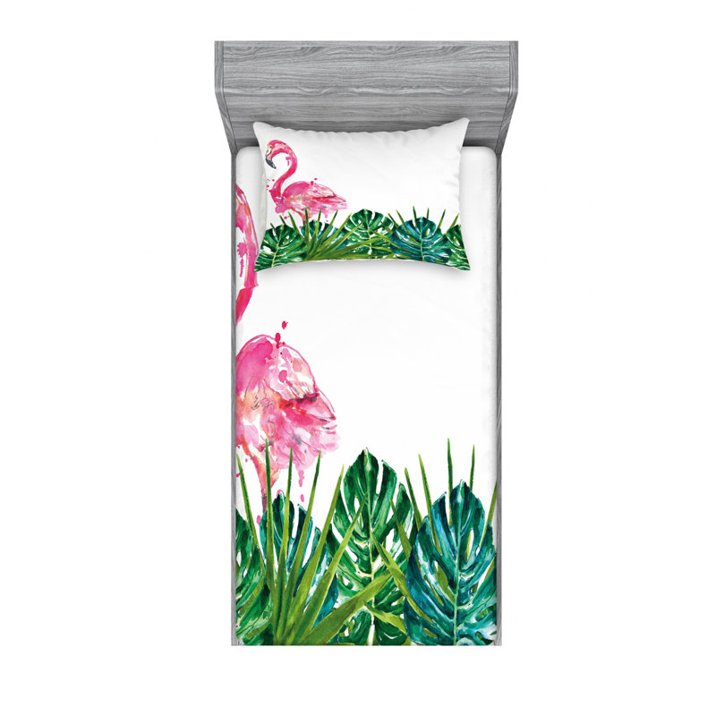 Ensemble de draps Exotic Nature, Ensemble de draps pour lit simple TG avec drap-hou