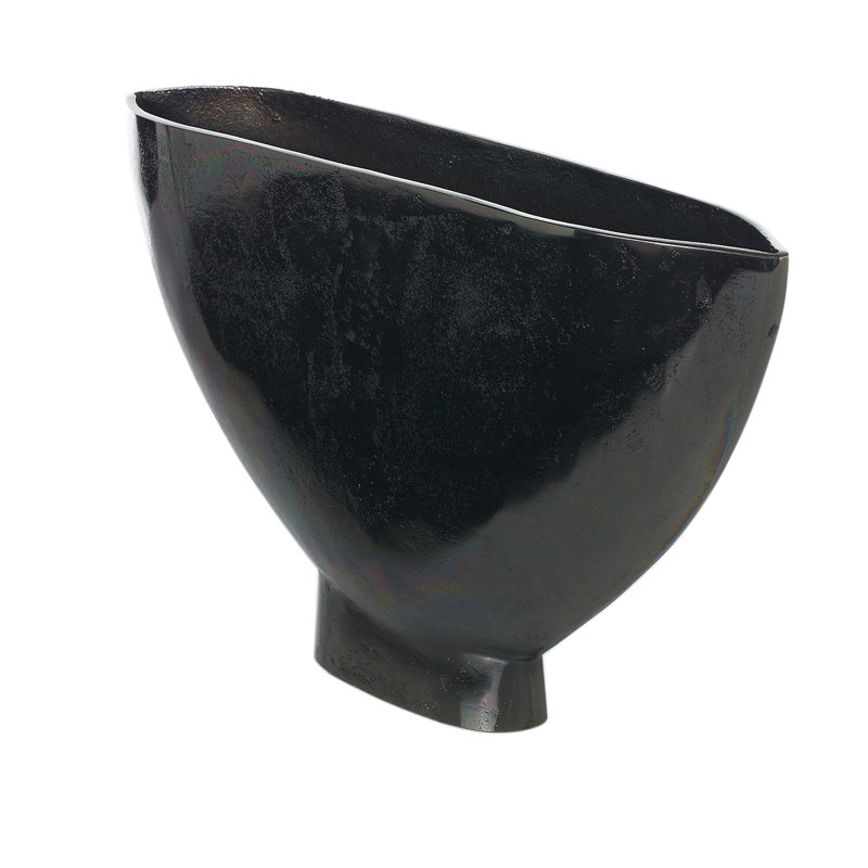 Vase de table en métal Antwonette, H 9,5 po x l 16 po x P 3 po