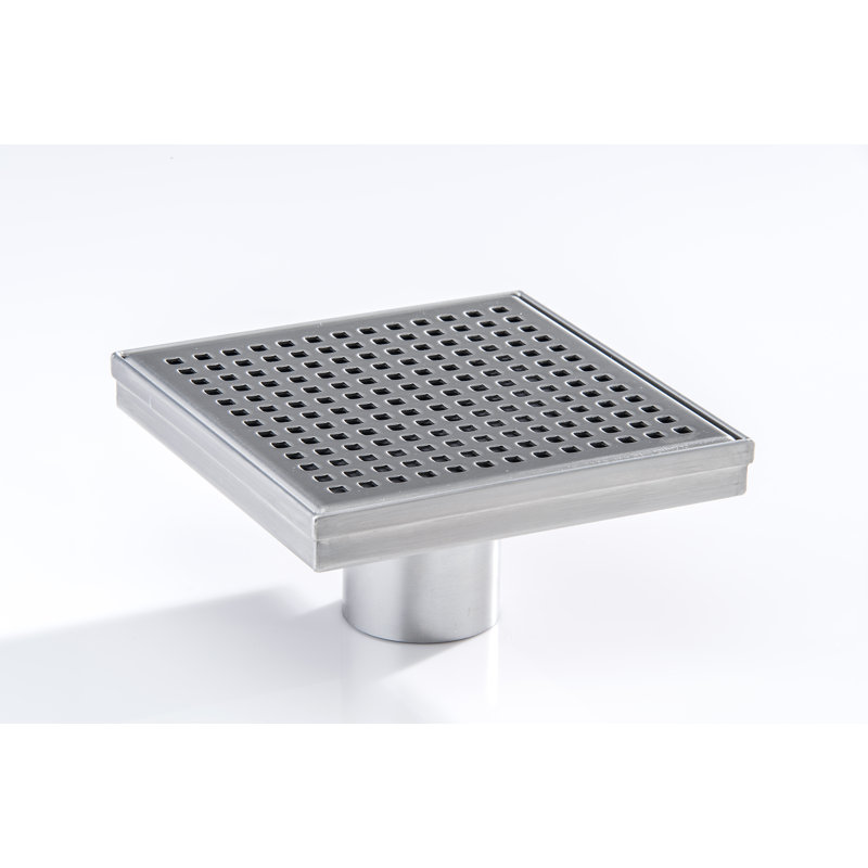 Drain de douche carré en acier inoxydable 6 po x 6 po noir mat, 6 po x 6 po, Noir mat