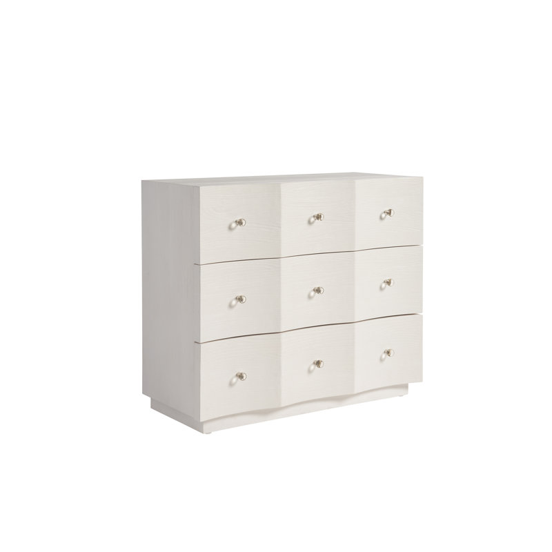 White Solid Wood 42'' Coastal 3-Drawer Dresser with Soft Close