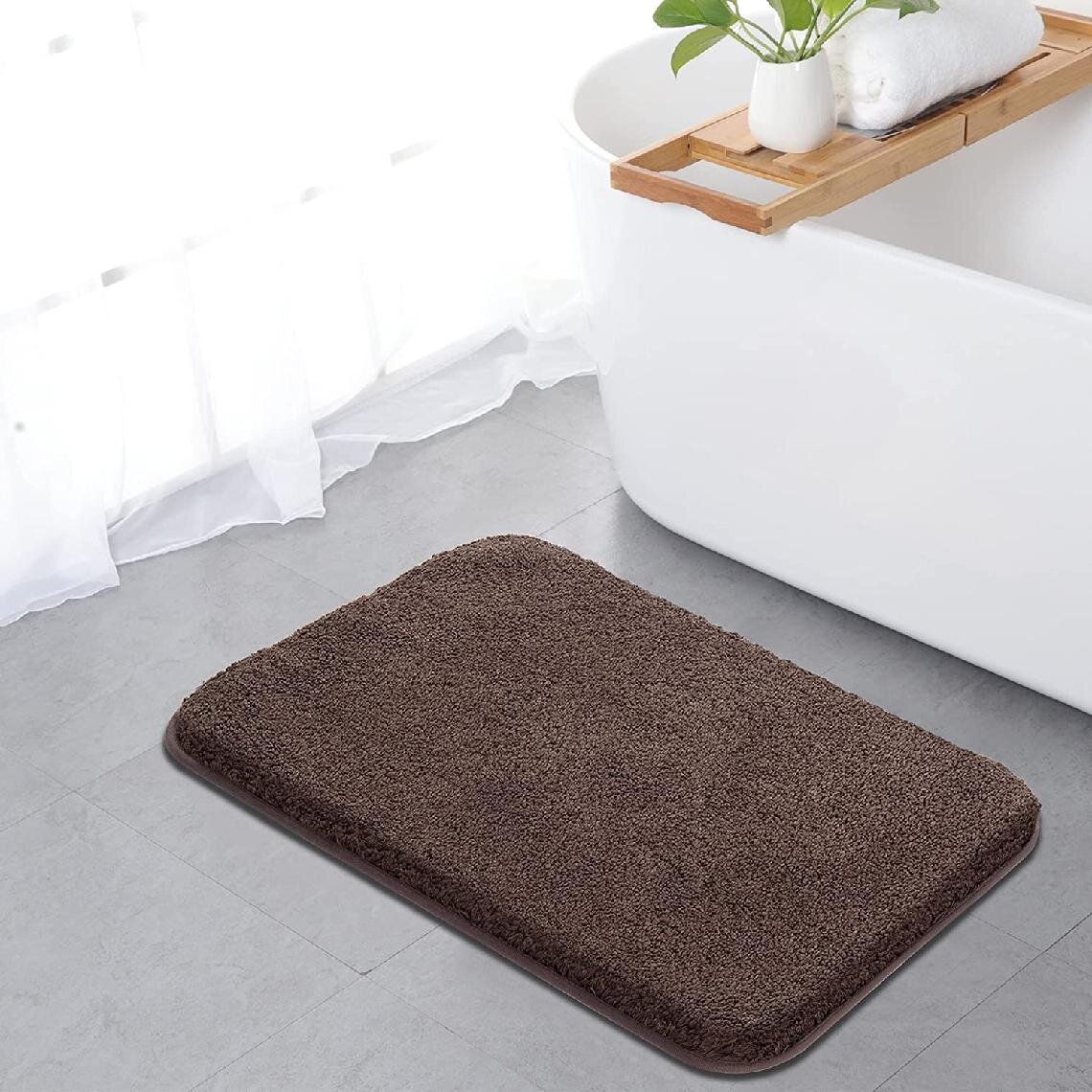 Ebern Designs Egista Microfiber Bath Rug with Non-Slip Backing & Reviews