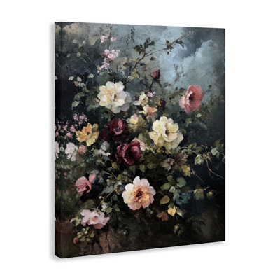  Art mural sur toile Moody Dark Bouquet par Petal Prints Design