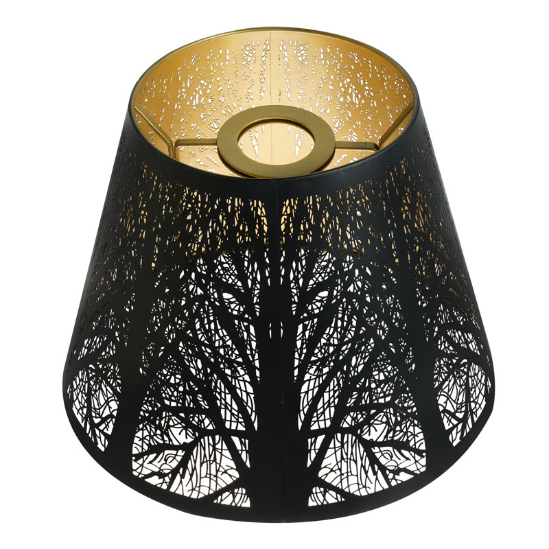 Small Lamp Shade, ALUCSET Barrel Metal Lampshade with Pattern of Trees for Table Lamp and Floor Light, Top Diameter 6 X Bottom Diameter 10 X Height 7.5 Spider | Lamp Shades For Table Lamps ALUCSET Drum Lamp Shades with Pattern of Trees For Floor Lamps