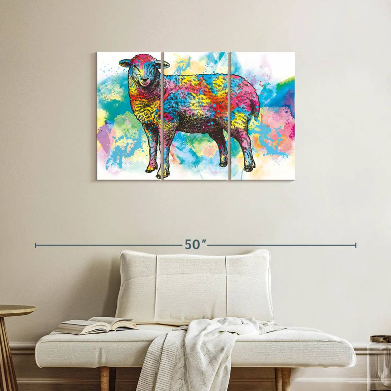 Sheep Paint Splash, 24" H x 38" W