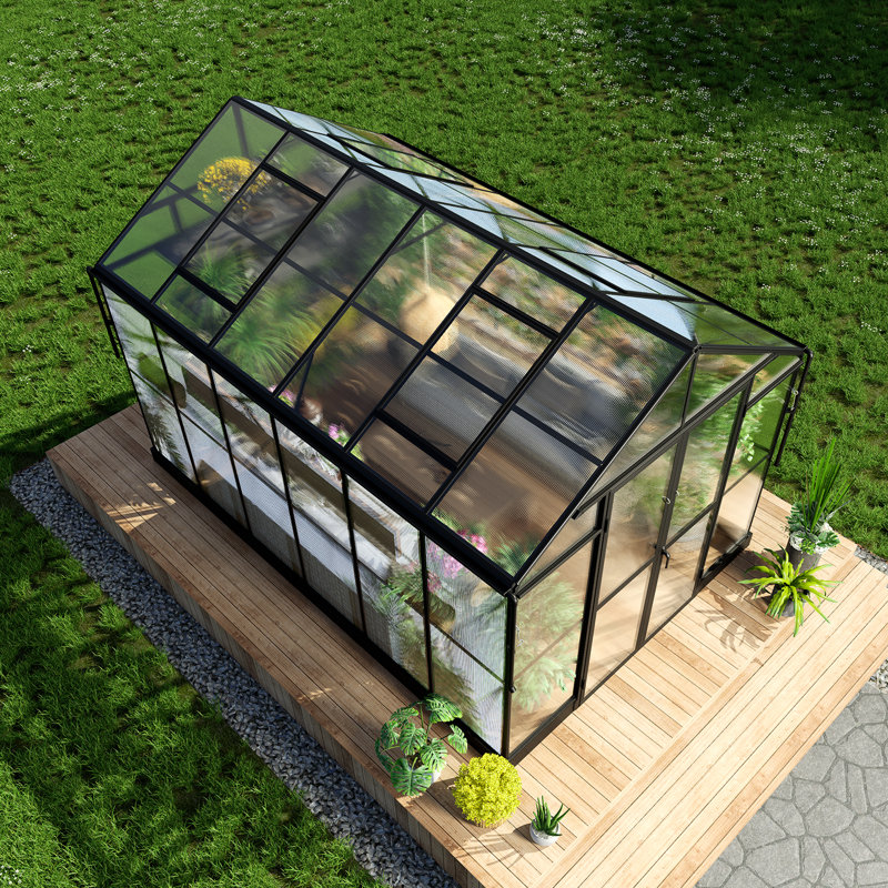 Porte de grange double en polycarbonate 2 évents Grower’s Haven, 8 pi x 12 pi x 7,5 pi