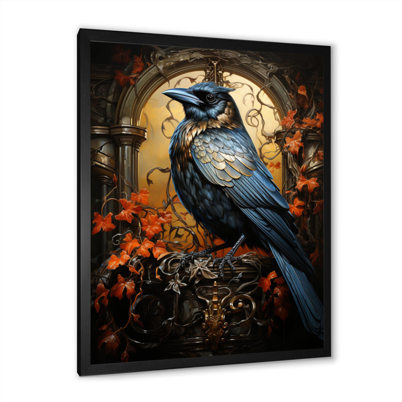 Caillier " Crow Dynamic Duality ", Black Picture Framed, 20" H x 12" W x 1" D