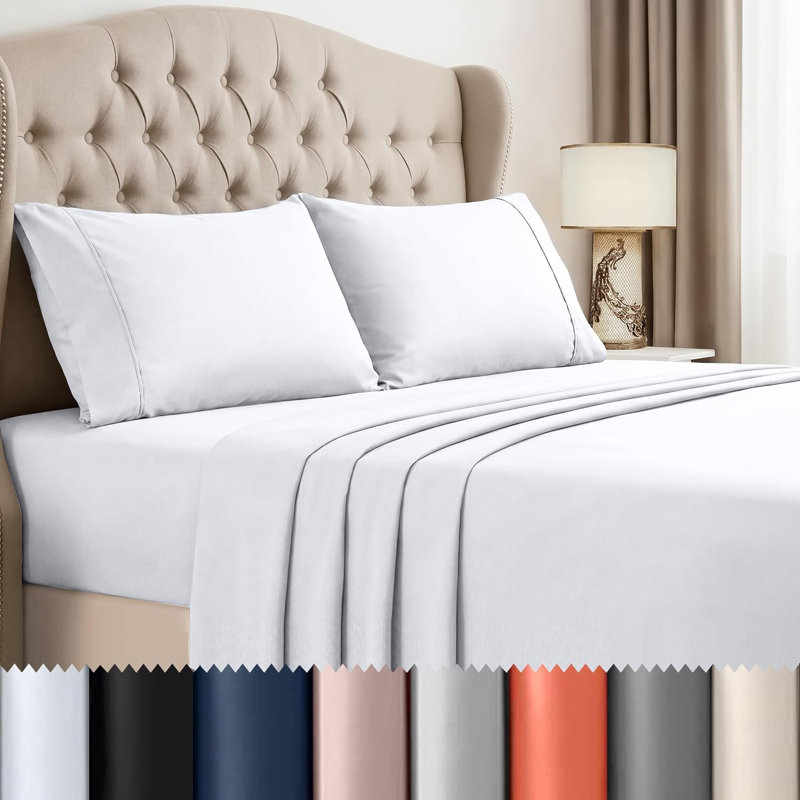 Beddora Queen Sheets Set – 4 Piece Soft & Cooling Queen Bed Sheets Set – Deep Pockets, Wrinkle-resistant, Breathable Microfiber– Includes Fitted, Flat Sheet & Pillowcase Sets (white)