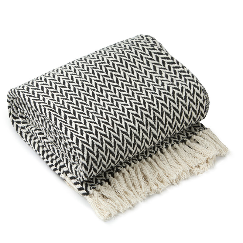 Throw Blanket For Sofas Bed Extra Large Recycled C Throw Blanket, Black, 152cm x 127cm