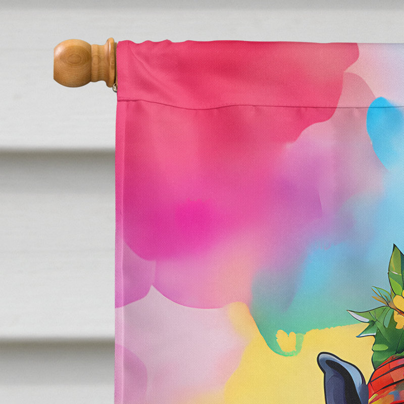 Drapeau de maison hippopotame hippie