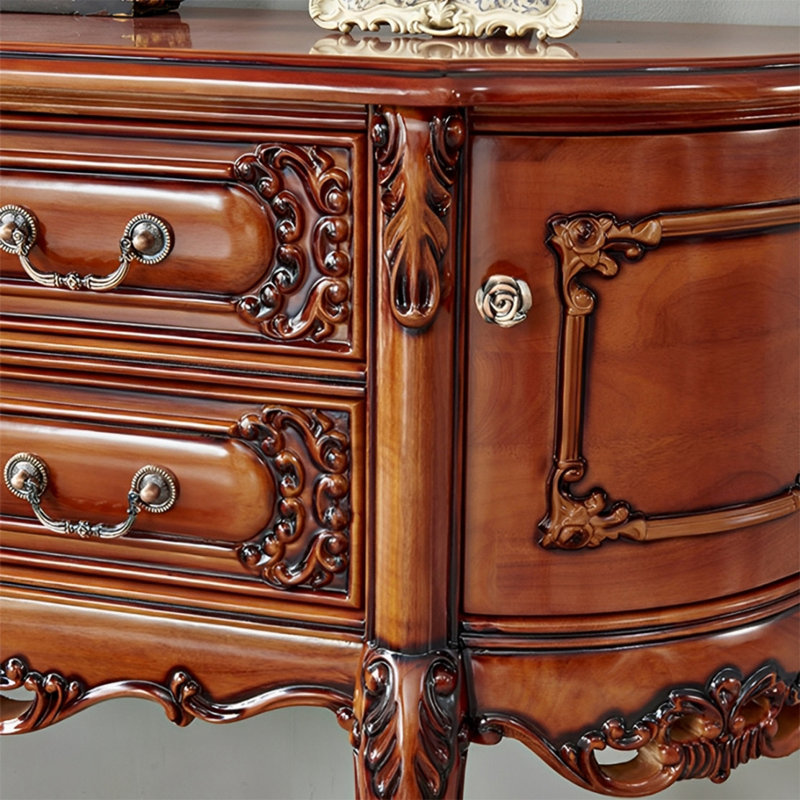 Console haut de gamme multifonctionnelle de luxe, H 36,61 po x l 46,46 po x P 13,78 po, Brun