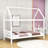 Twin Wooden House-Shaped Bed With Slats-1560366065