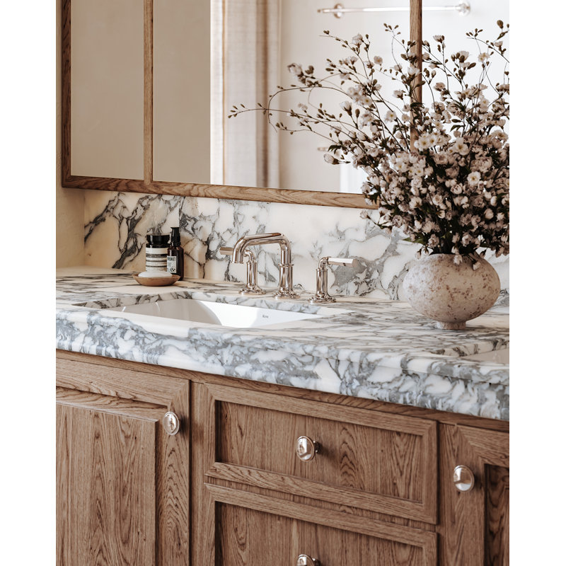 San Giovanni Widespread Lavatory Faucet With U-Spout, Satin Nickel