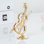 Violin garniture cloutée en cristal plaqué doré 24 carats sur une figurine de support