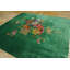 Antique Art Deco Hand Knotted Square Chinese Green 1920s Wool Rug
