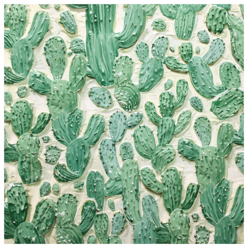 Tapis de bain Green Cactus Illustration, L 24 po x L 17 po