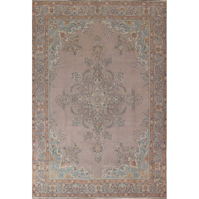 Tapis traditionnel beige et gris 9 x 12