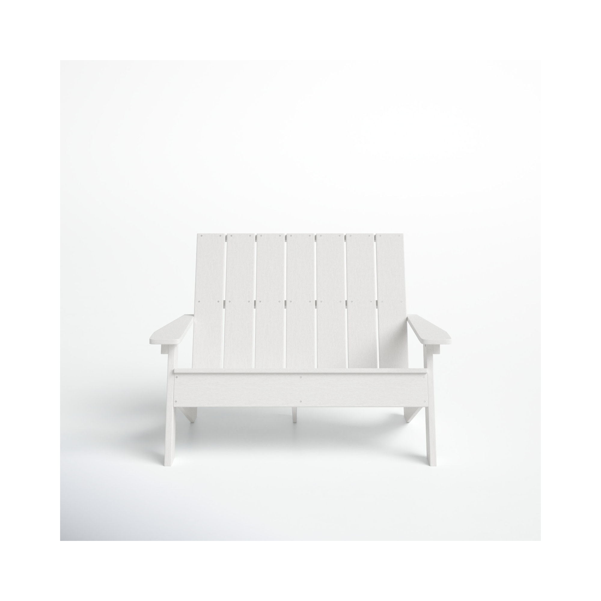 Byrnes Recycled Plastic Double Adirondack Loveseat, White