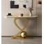 Console en marbre fritté en marbre avec structure en forme de cœur et base sphérique-599780166-599780187