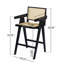 Tabouret de bar moderne avec siège canne, structure en bois massif-756177103