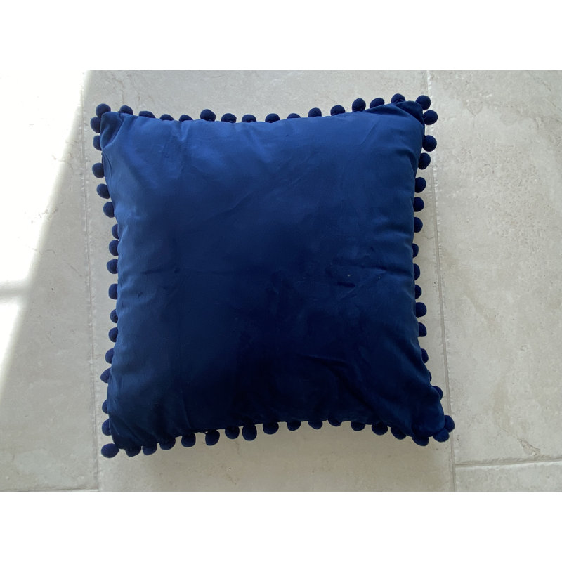  Coussin Pom Pom, Bleu