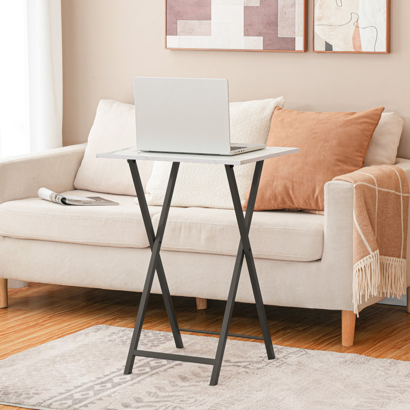 Ensemble de tables-plateaux Keare, Marbre blanc / noir