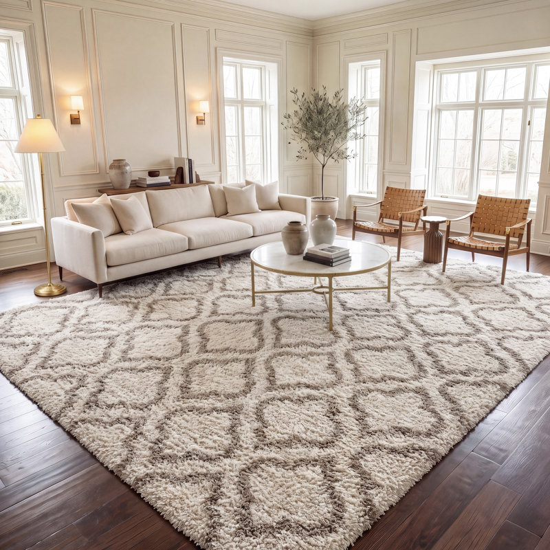 Tapis à poils longs Darrold Hudson, Rectangle 10 pi x 14 pi