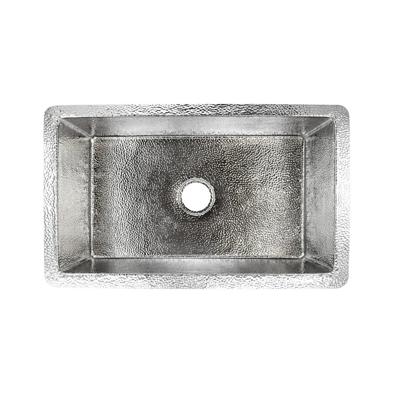 Cocina Undermount Kitchen Sink, Polished Nickel, 10" H x 30" L x 18.5" W