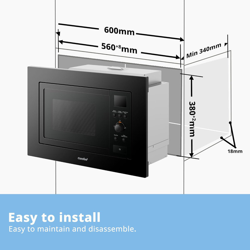 Living And Home 59.5cm 20m³ L 800W - Watt Built-In Microwave