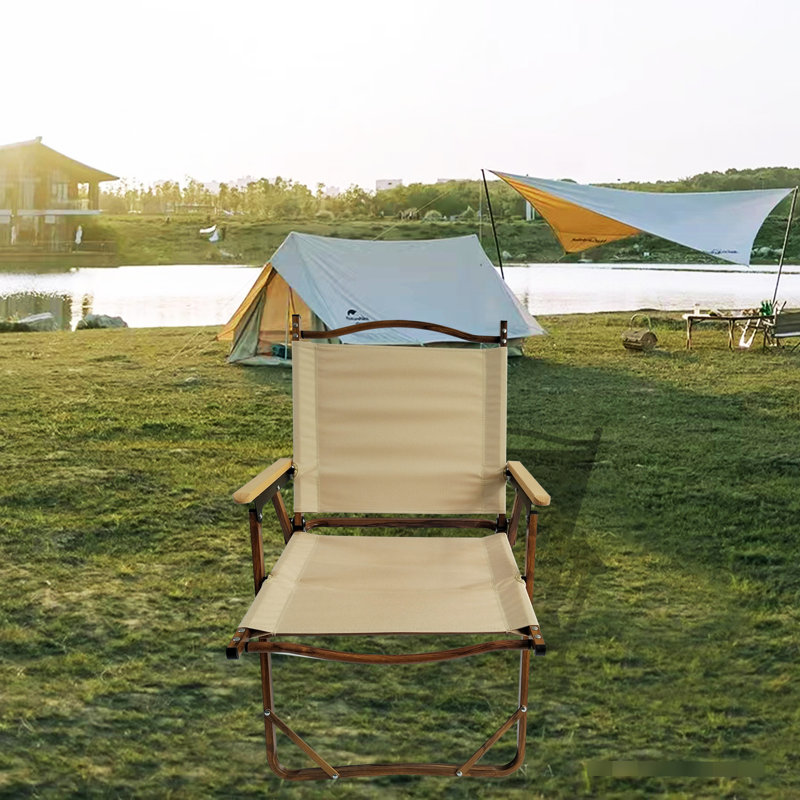 Comfy 4 pliable - cadre en aluminium avec, siège en toile pour la cour, la plage, le patio, le camping, cadre de chaise de pique-nique 4, pique-nique en bois de hêtre, cour