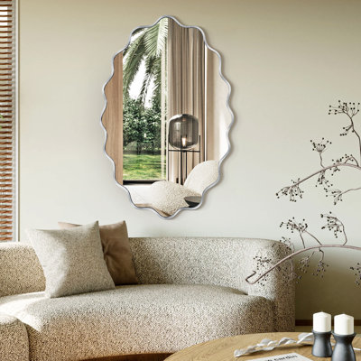 Miroir mural ovale à vagues