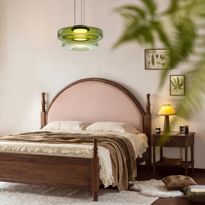Modern 2-Tier Led Glass Pendant Light Rgb