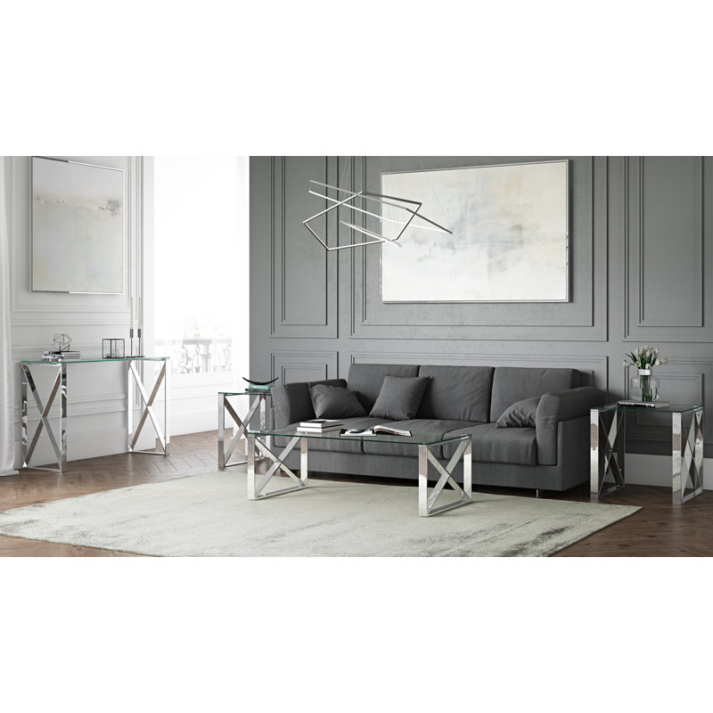Cochrane 120cm Glass Top Console Table