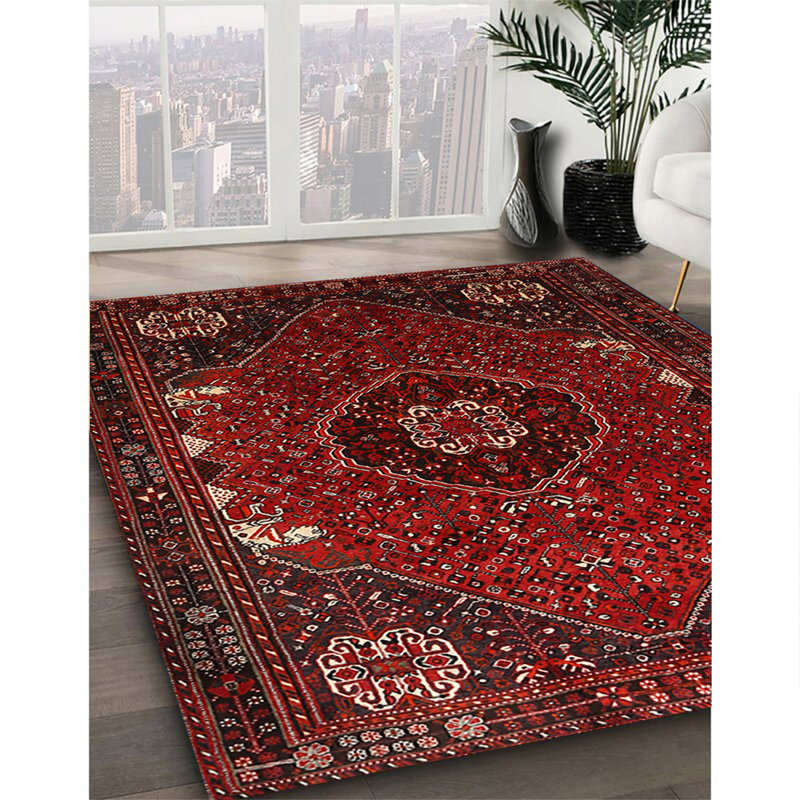 Tapis oriental multicolore tissé à la machine Oriental, Rectangle 4 pi x 6 pi