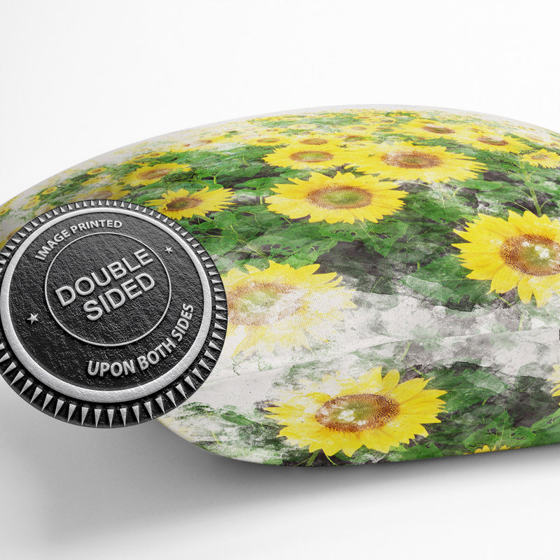 Sunflower Meadow Cushion with Filling, 40cm H x 40cm W x 15cm D