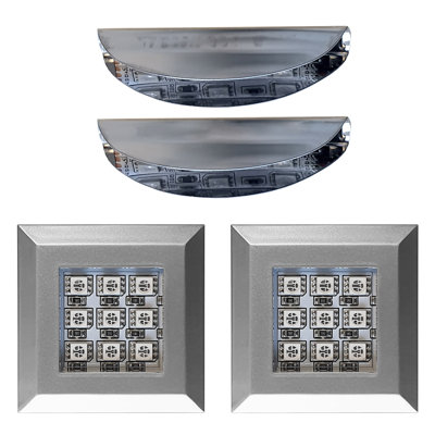 LED-Beleuchtungs-Set Bernoussi (2 Lichtleisten, 2 Puckleuchten)