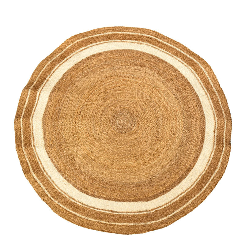 Tapis rond en jute tressé bohème