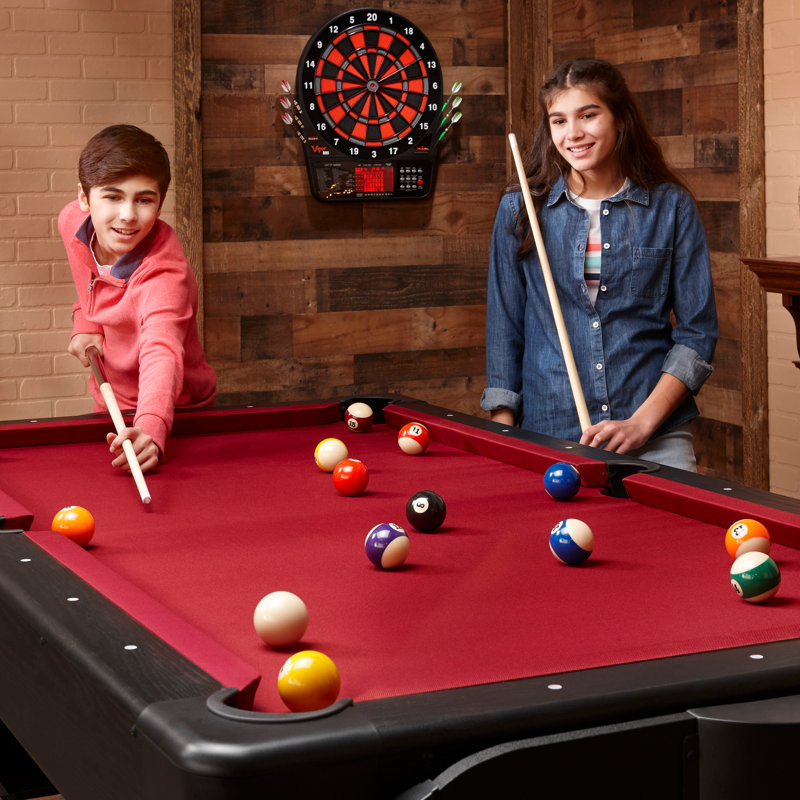 Red 7-Foot 3-in-1 Multi-Game Table with Rotation