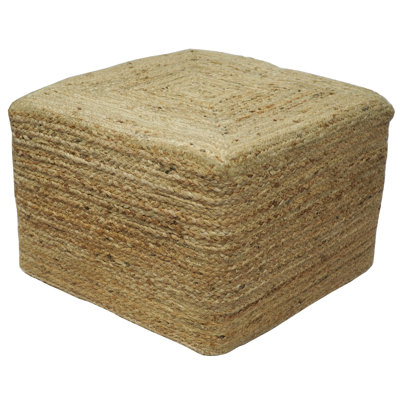Pouf carré en jute naturel tressé à la main