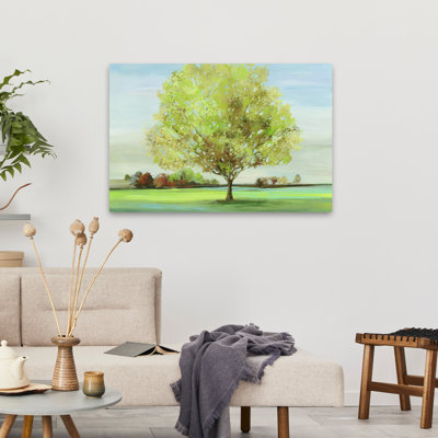 Greenery Landscape Tree Nature Blue Painting Impressionism Art Contemporary