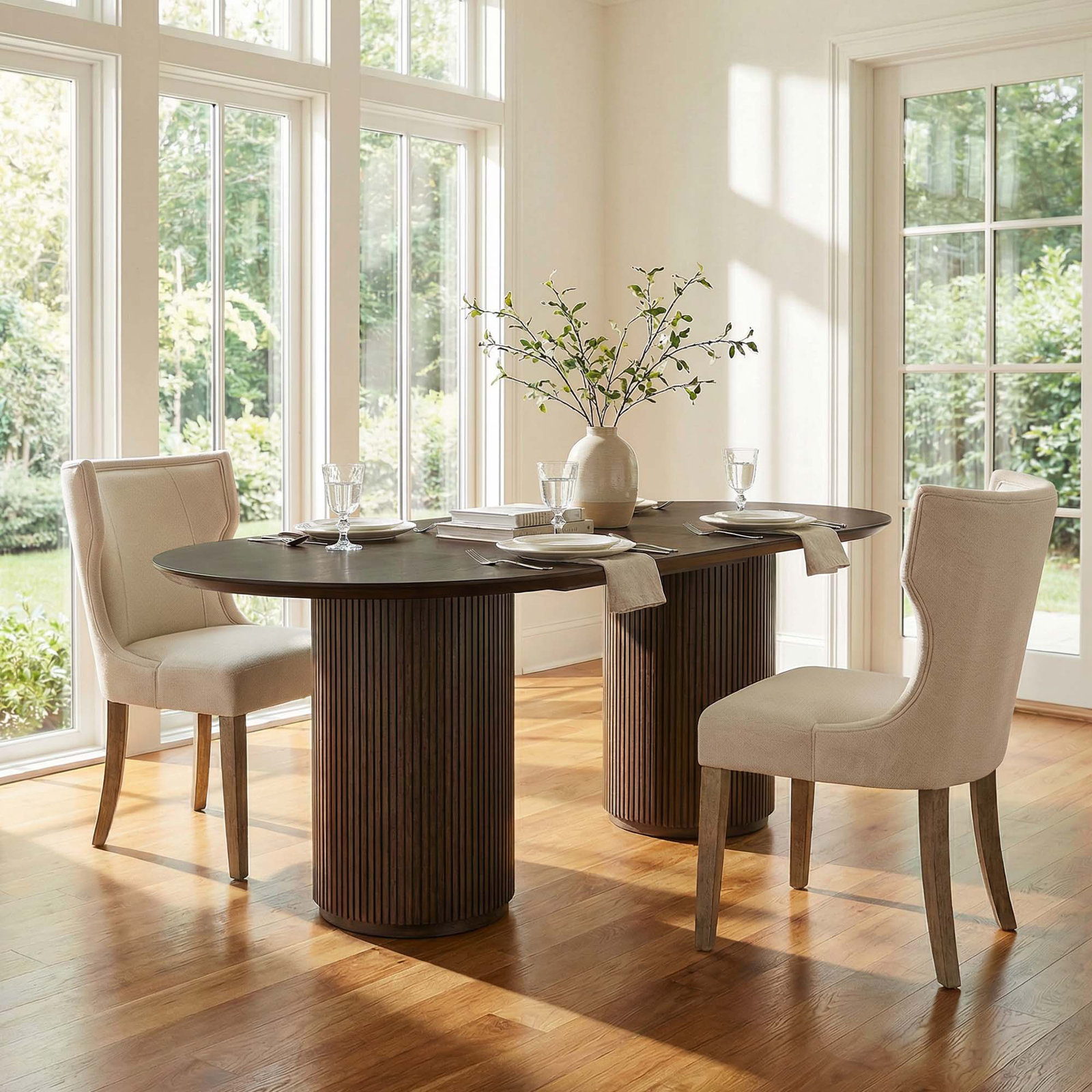 Upholstered Dining Chair, Effie Linen